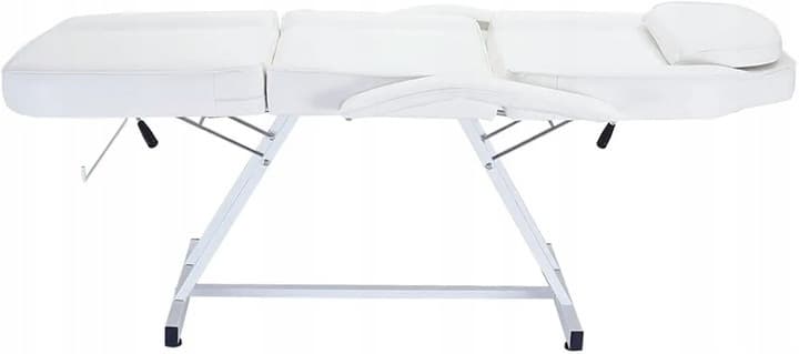 Fotel kosmetyczny z ekoskóry biały, wygodny i trwały + taboret - zdjęcie 4