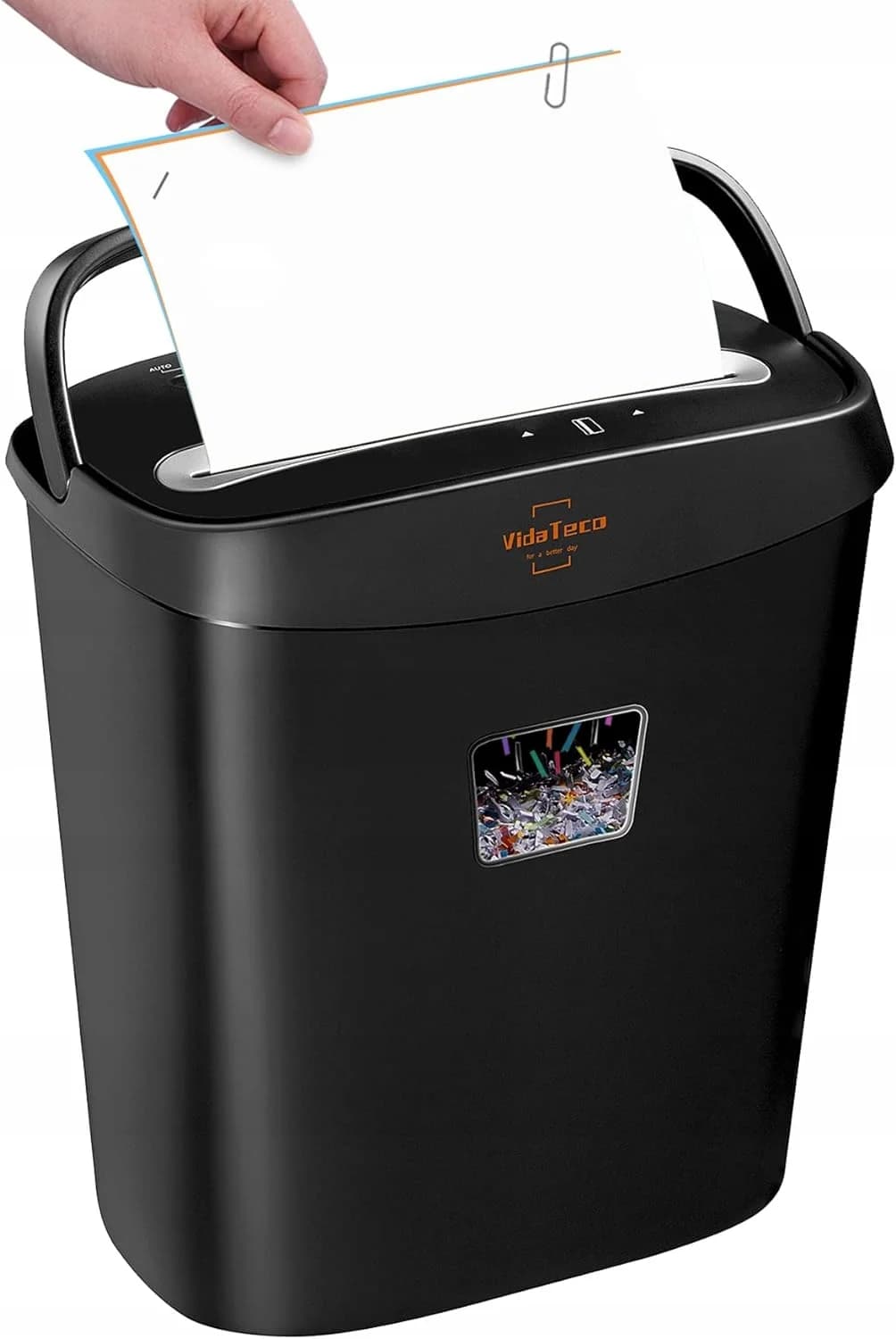 VidaTeco OS-0610C Shredder, 15L, 10 Sheets, Black UK + Adapter EU VidaTeco OS-0610C Shredder, 15L, 10 Sheets, Black UK + Adapter EU - VidaTeco Niszczarki